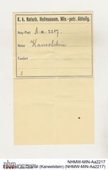 Etiketten zu Granat (Kaneelstein) (NHMW-MIN-Aa2217)